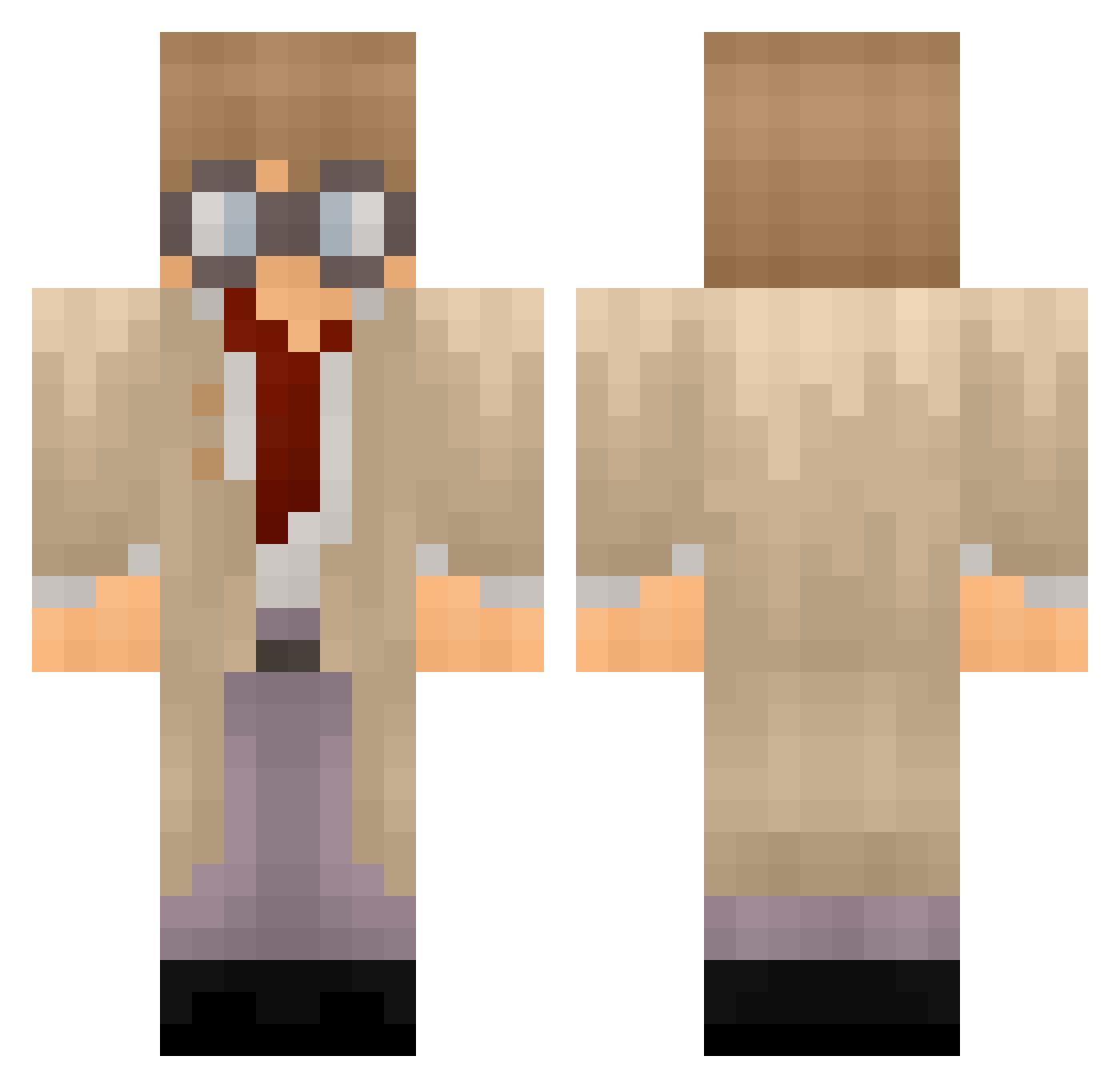 SalesmanSales Minecraft skin, front and back view