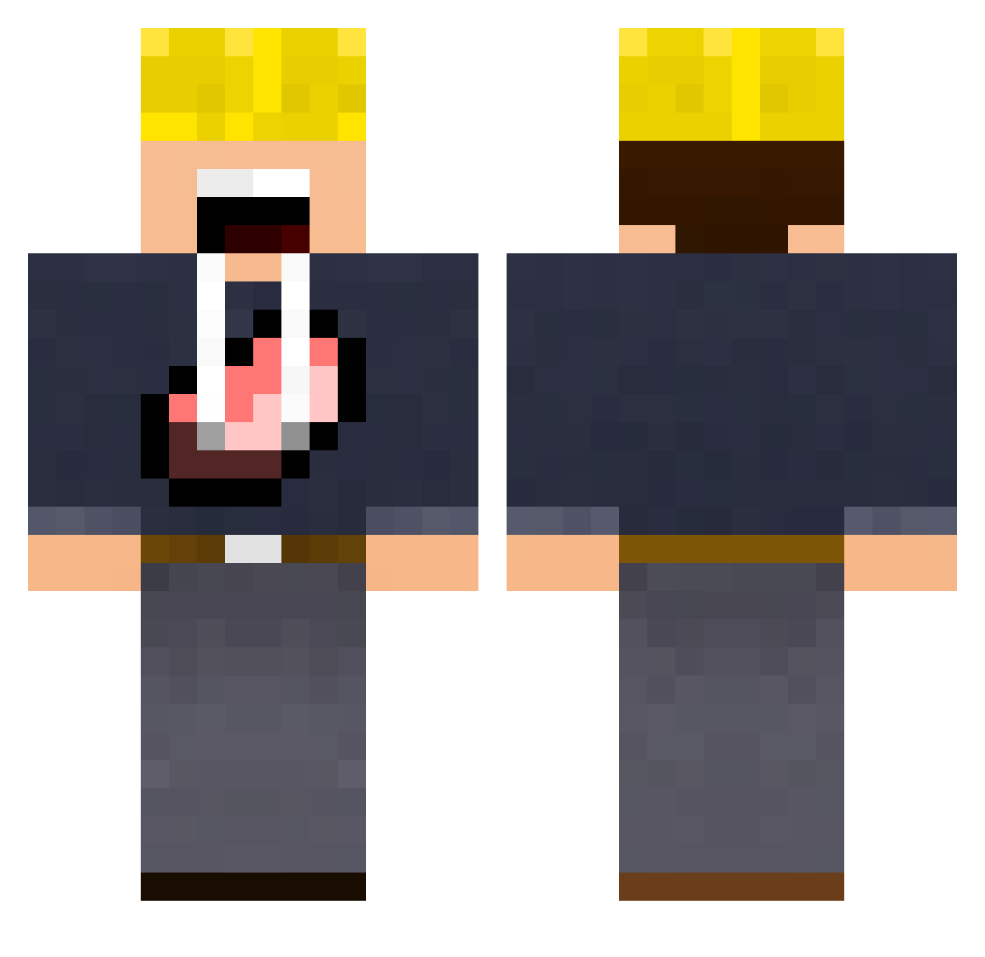 wifebeater62 Minecraft skin, front and back view