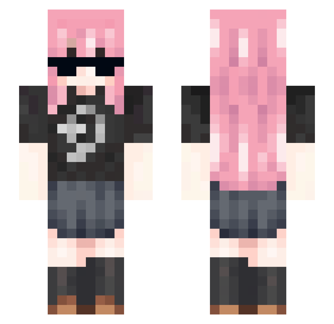 BugBob Minecraft skin, front and back view