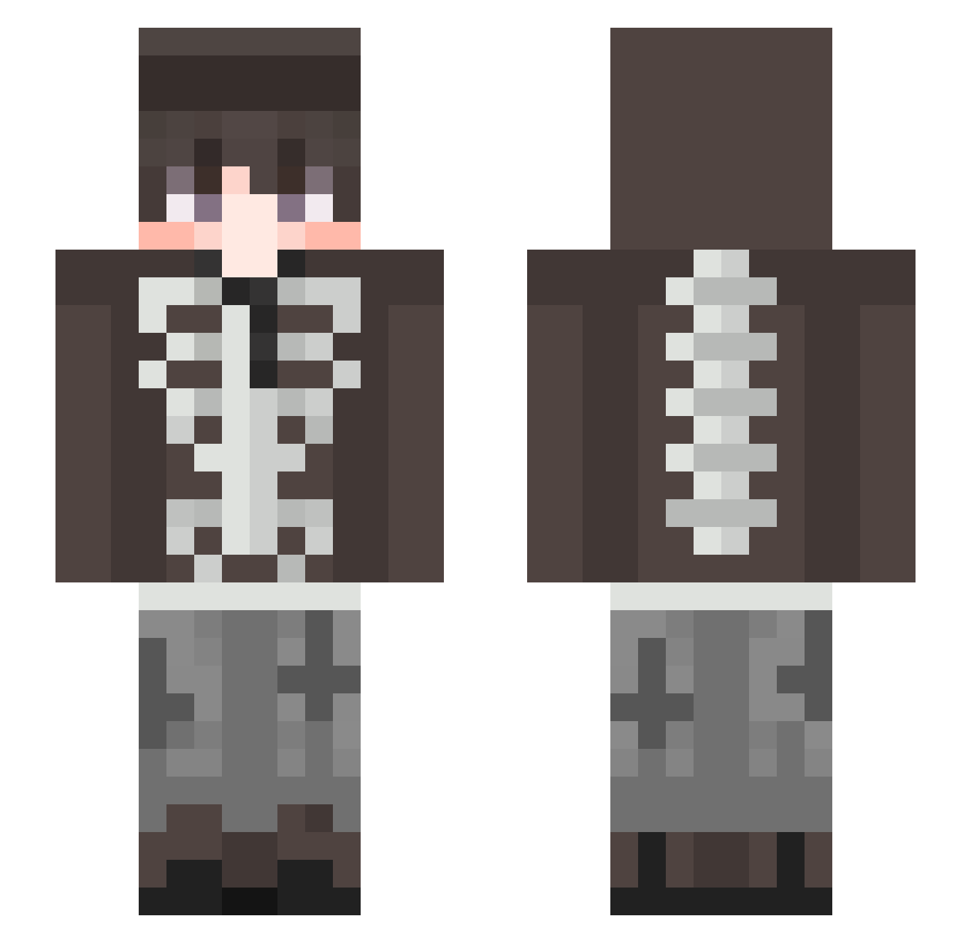 iL3NNN Minecraft skin, front and back view
