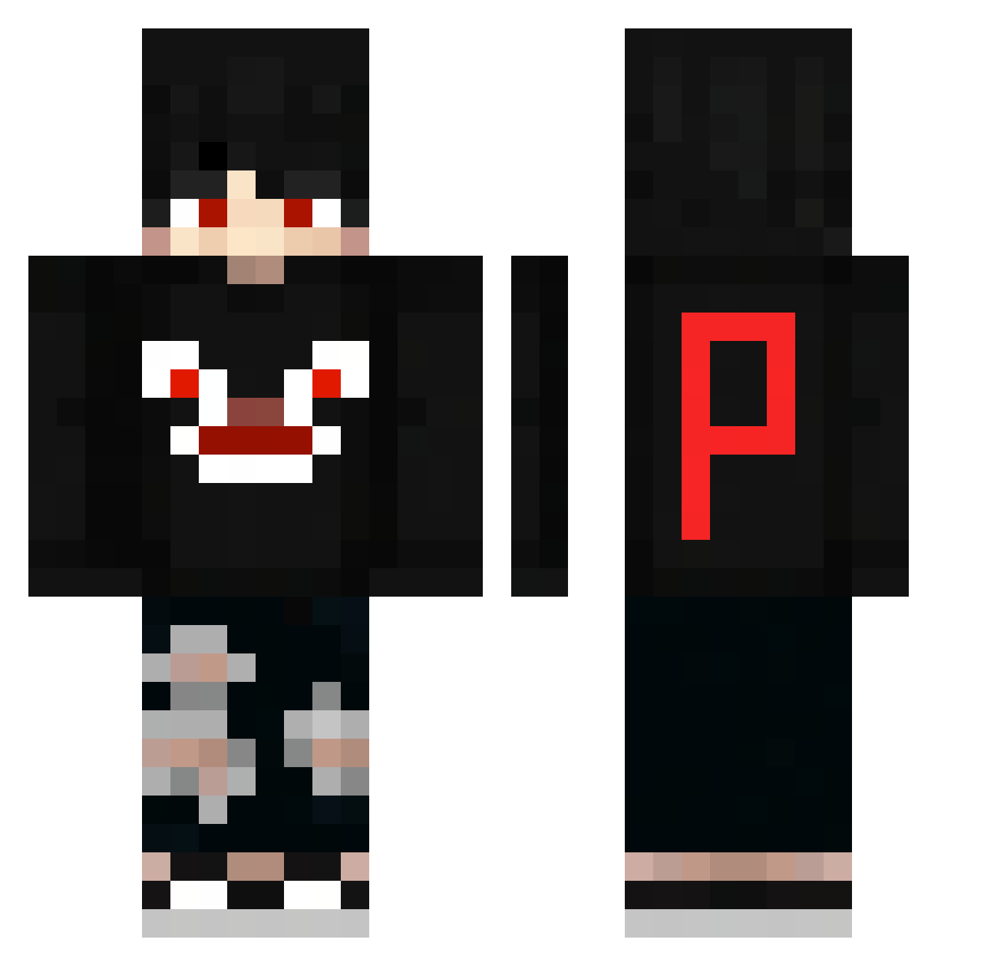 Xenyful Minecraft skin, front and back view