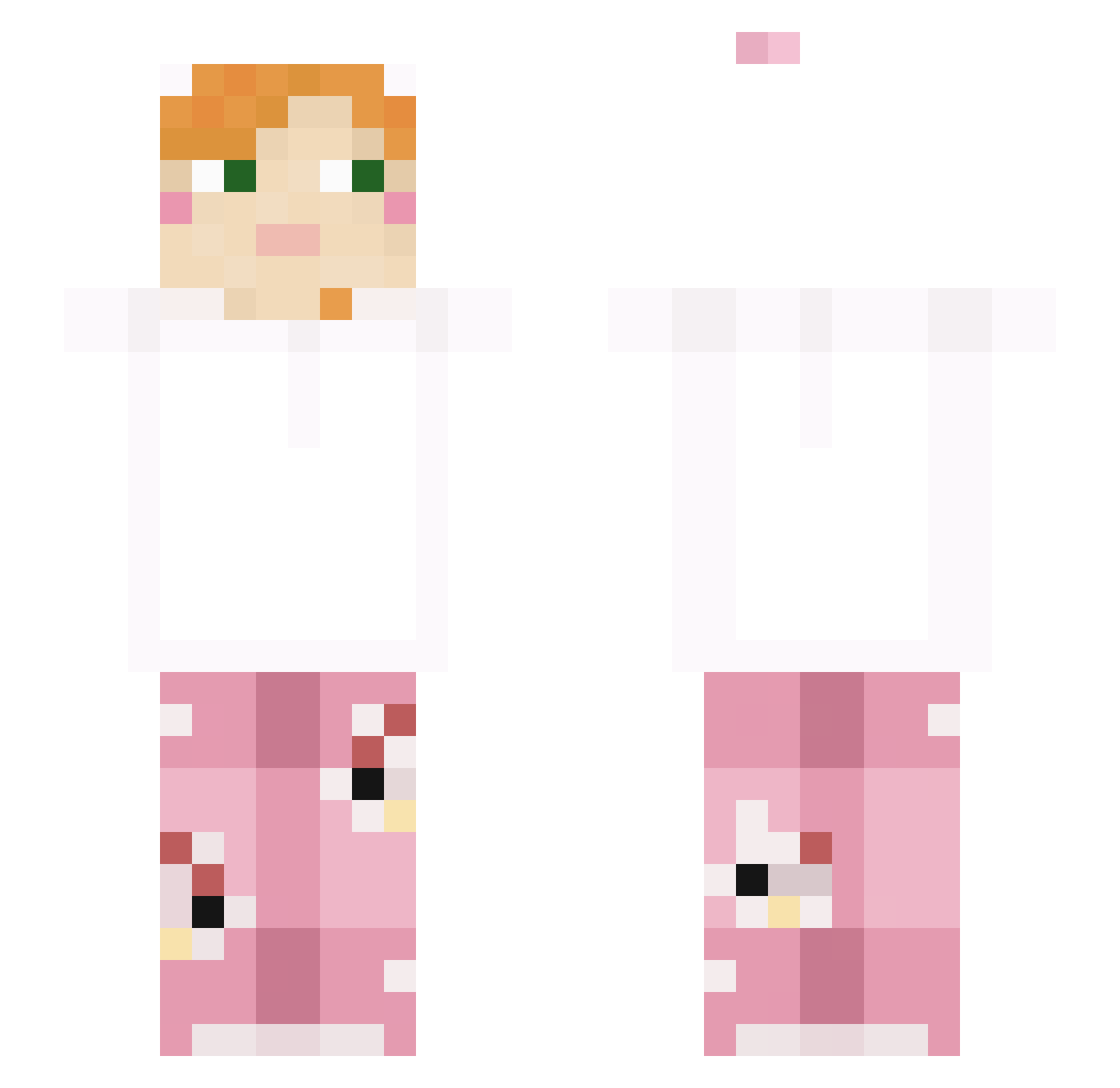 Thronged Minecraft skin, front and back view