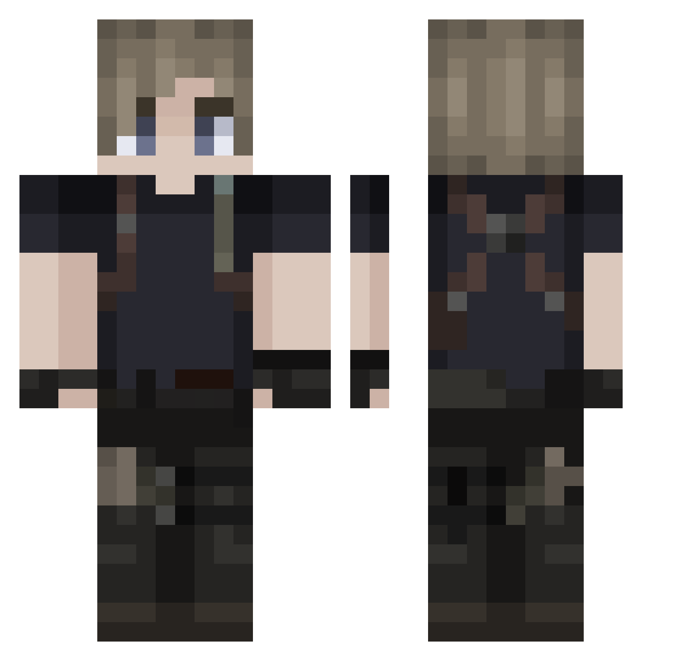 kirasprtz Minecraft skin, front and back view