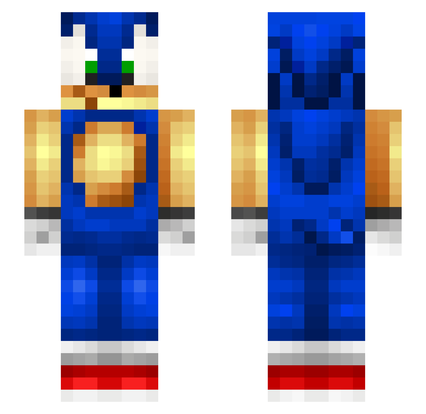 Gied Minecraft skin, front and back view
