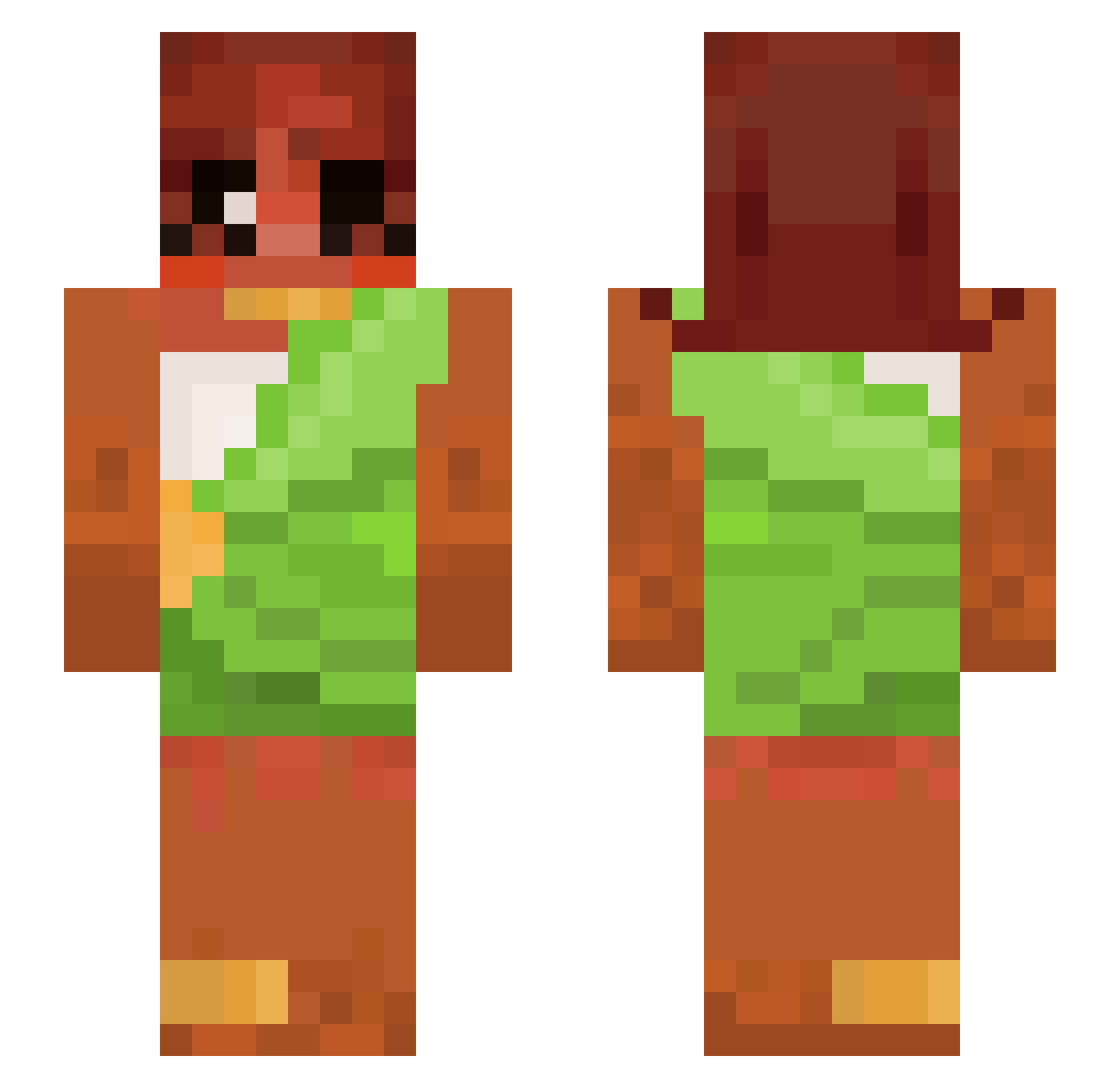 rainbowavians Minecraft skin, front and back view