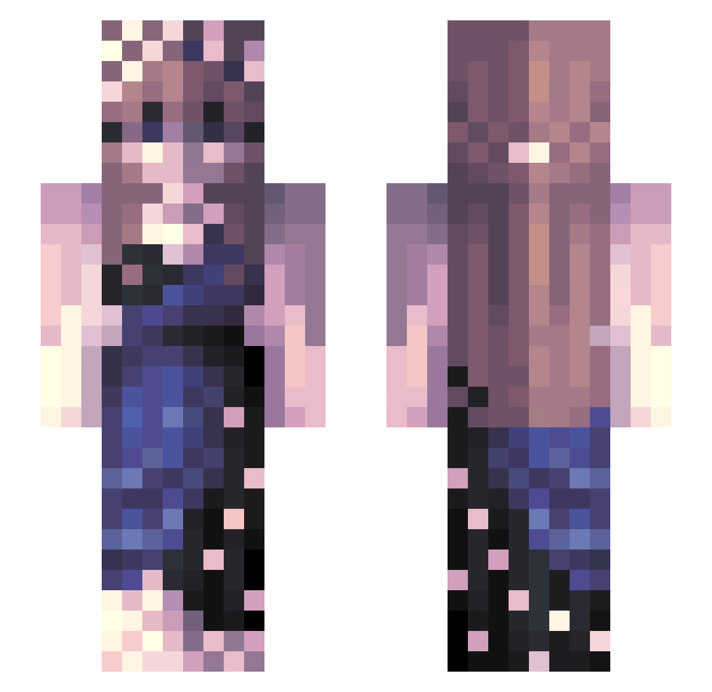 Dione_moonz Minecraft skin, front and back view