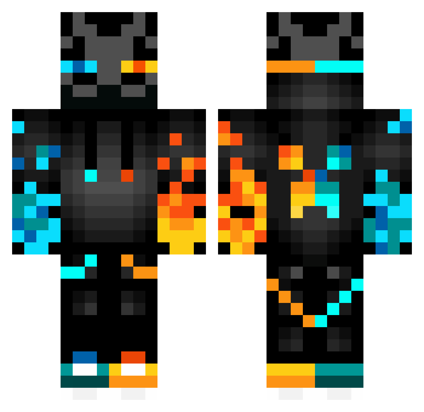 WolkiiSenpaii Minecraft skin, front and back view