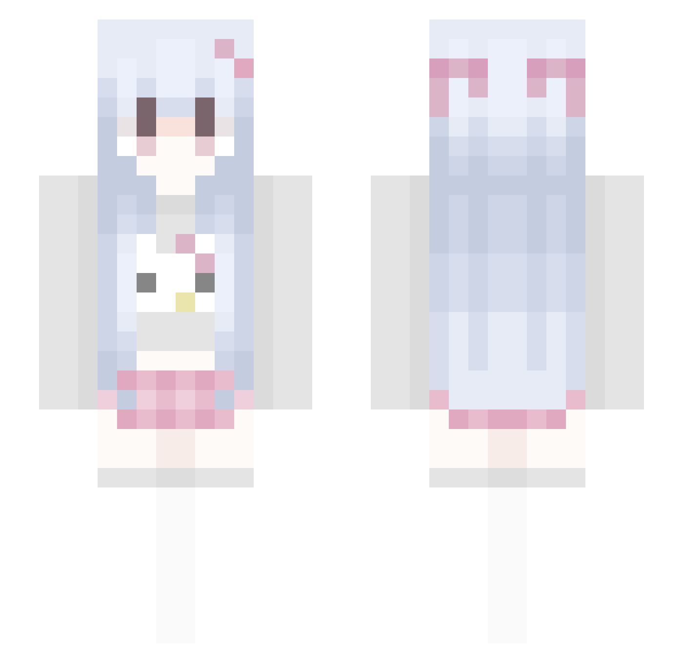 RosaIina Minecraft skin, front and back view