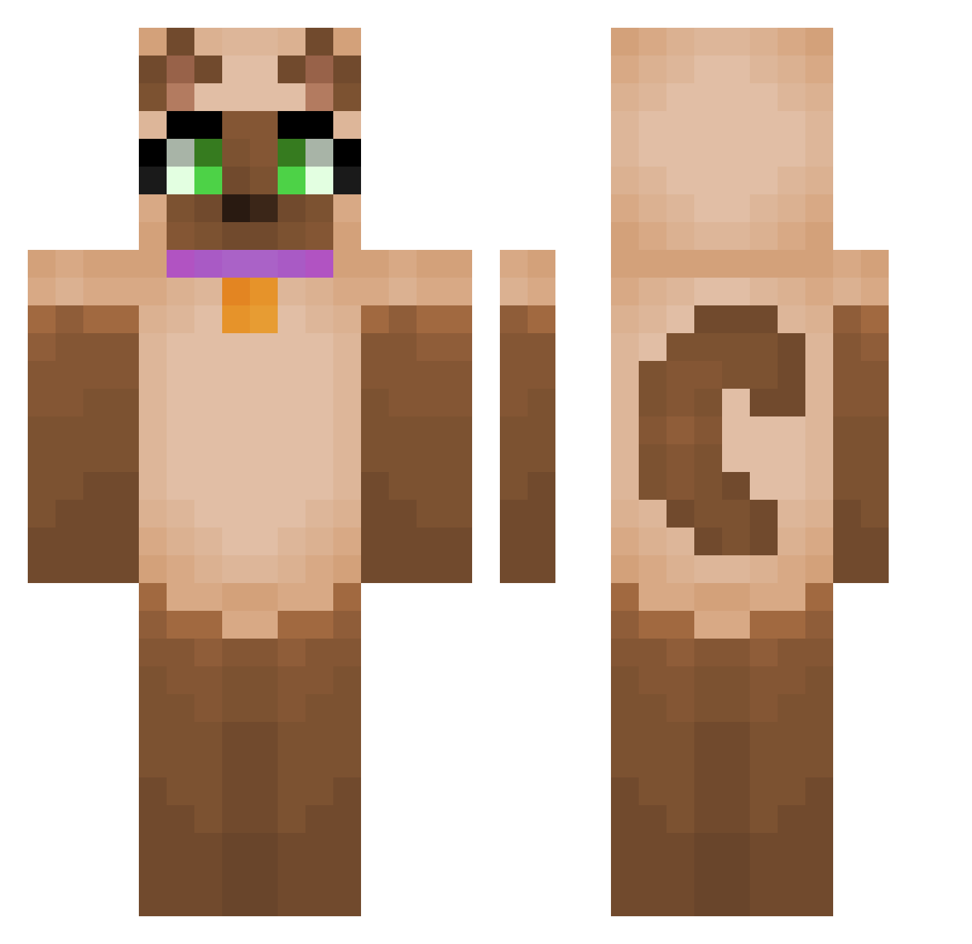 coronavaccine Minecraft skin, front and back view