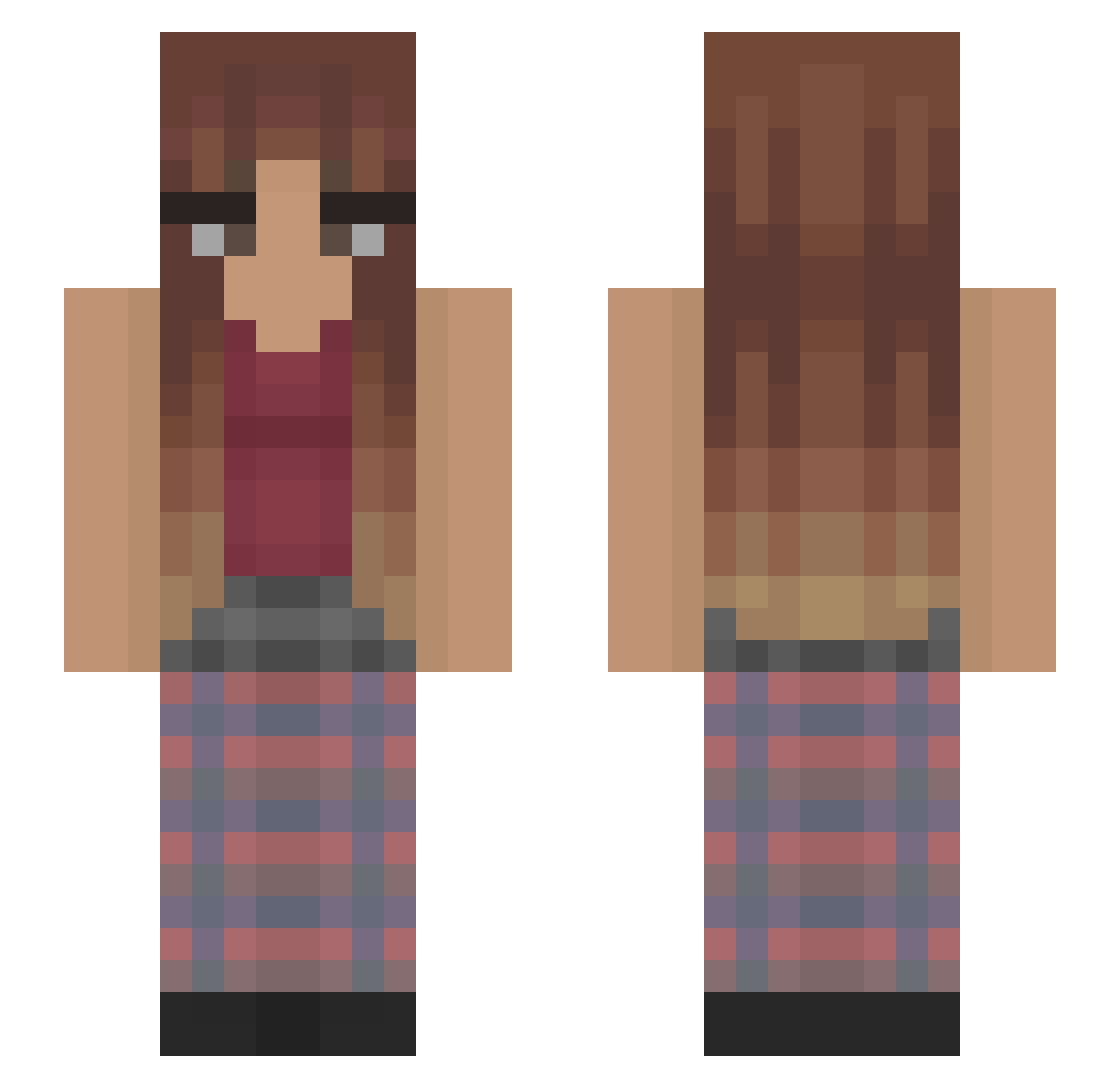 QuippsHD Minecraft skin, front and back view