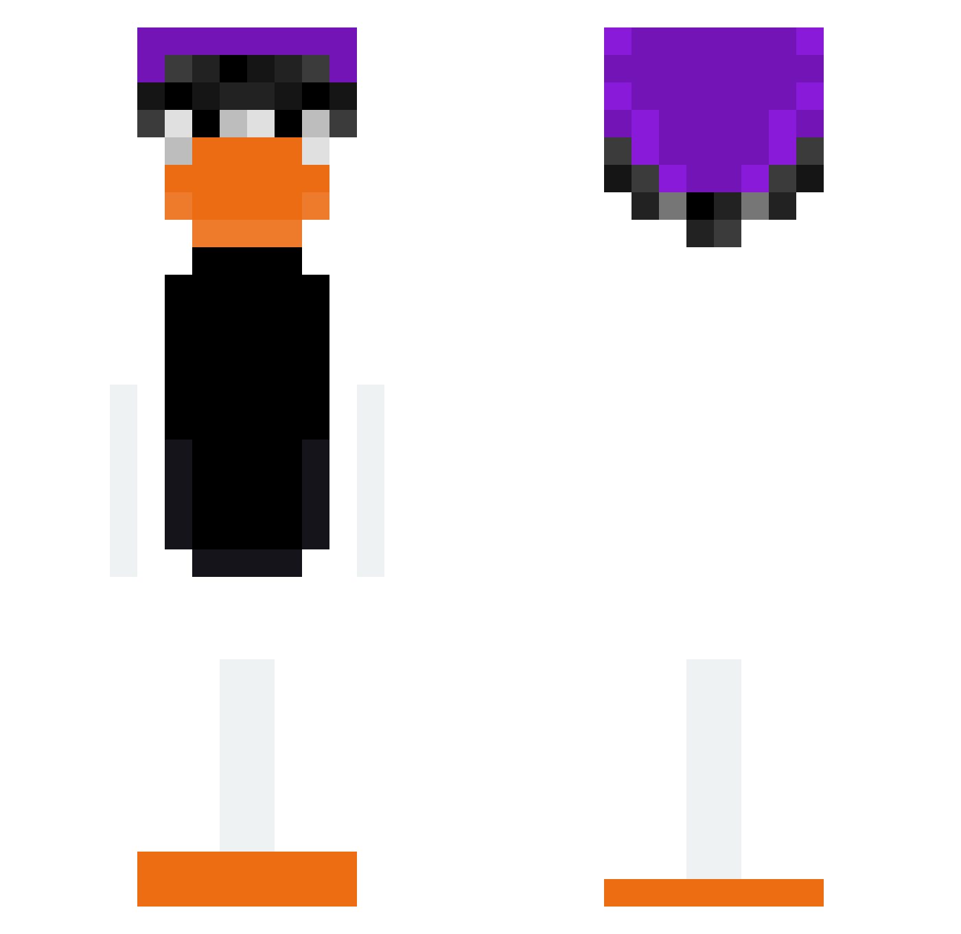 Moonsler Minecraft skin, front and back view