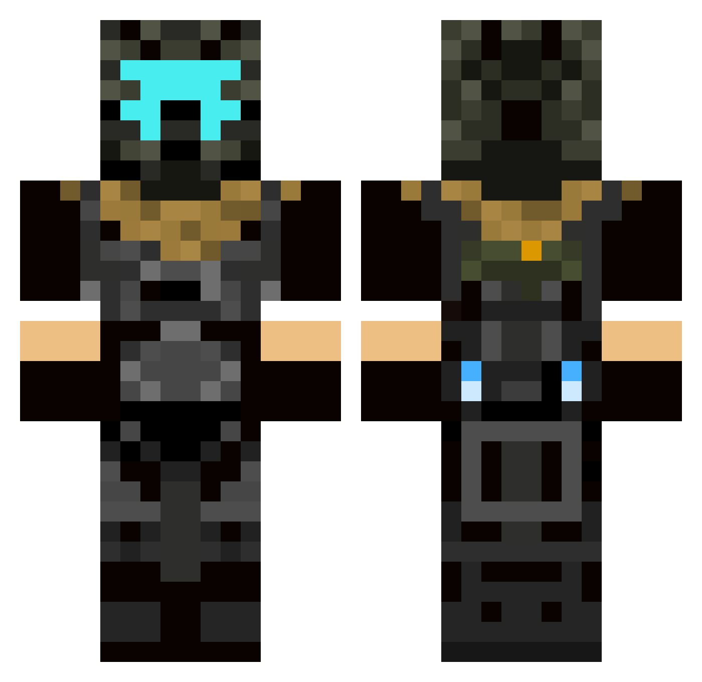 VelvetCroweT Minecraft skin, front and back view