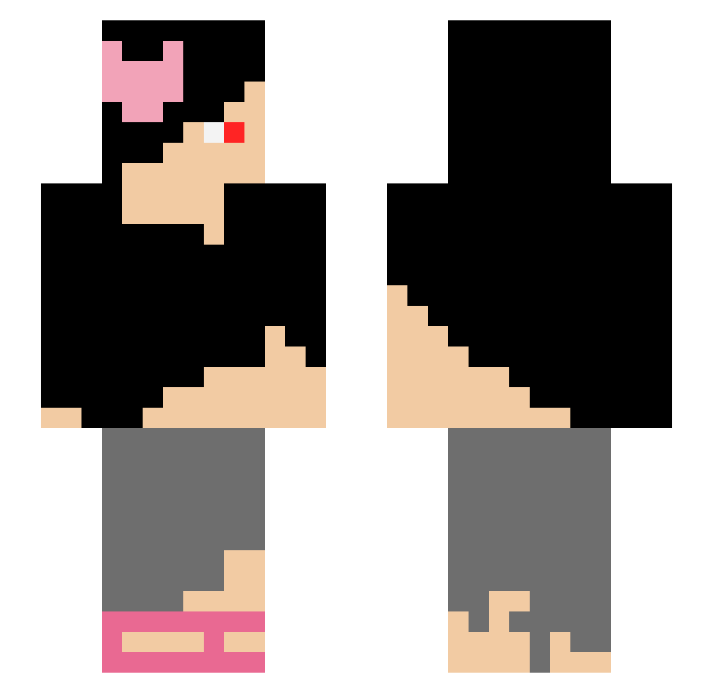 wartova Minecraft skin, front and back view