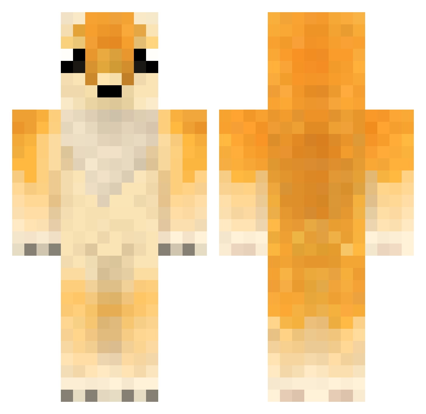 E_Bone001 Minecraft skin, front and back view