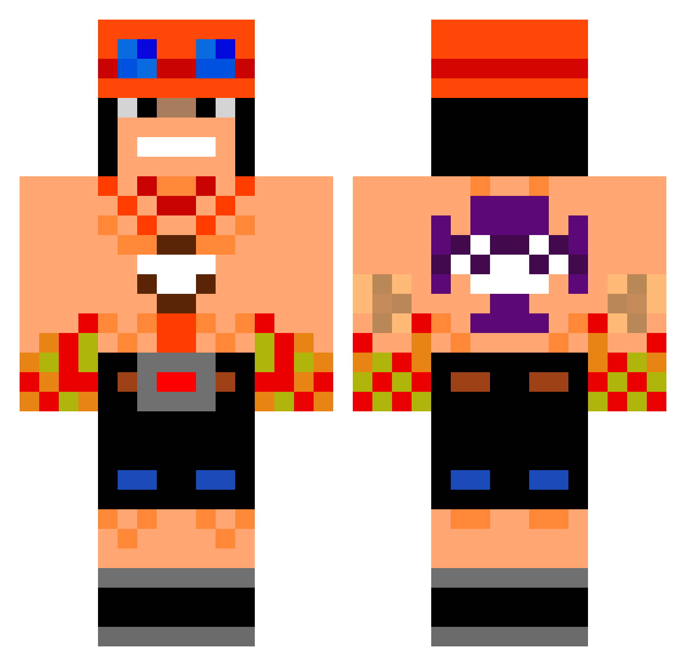 Papciok Minecraft skin, front and back view