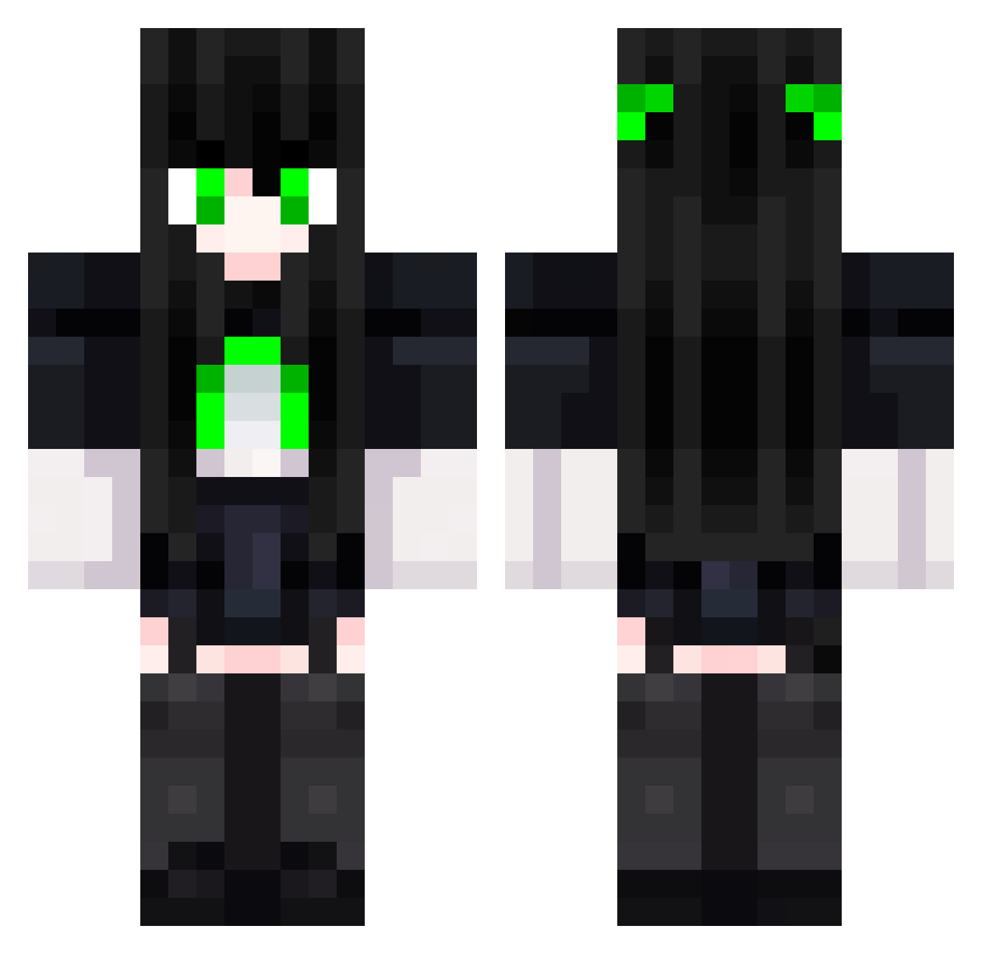 fancie - neon green Minecraft skin