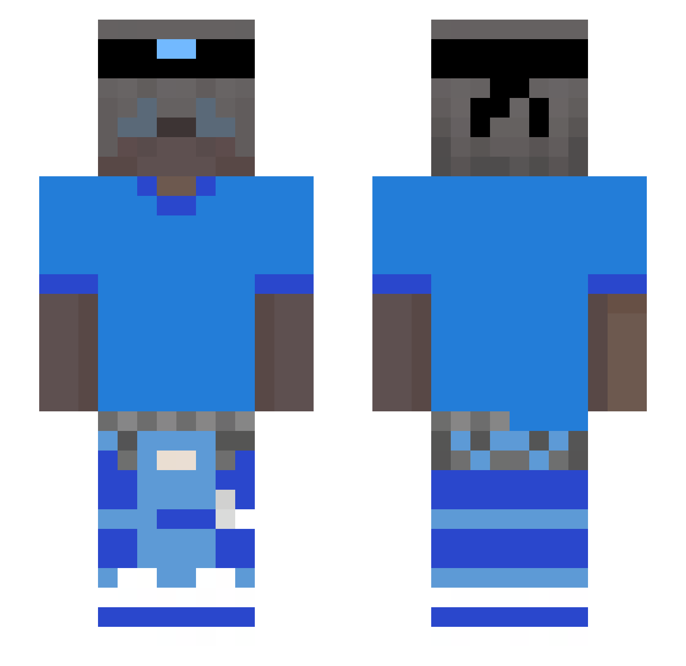 Xq74 Minecraft skin, front and back view