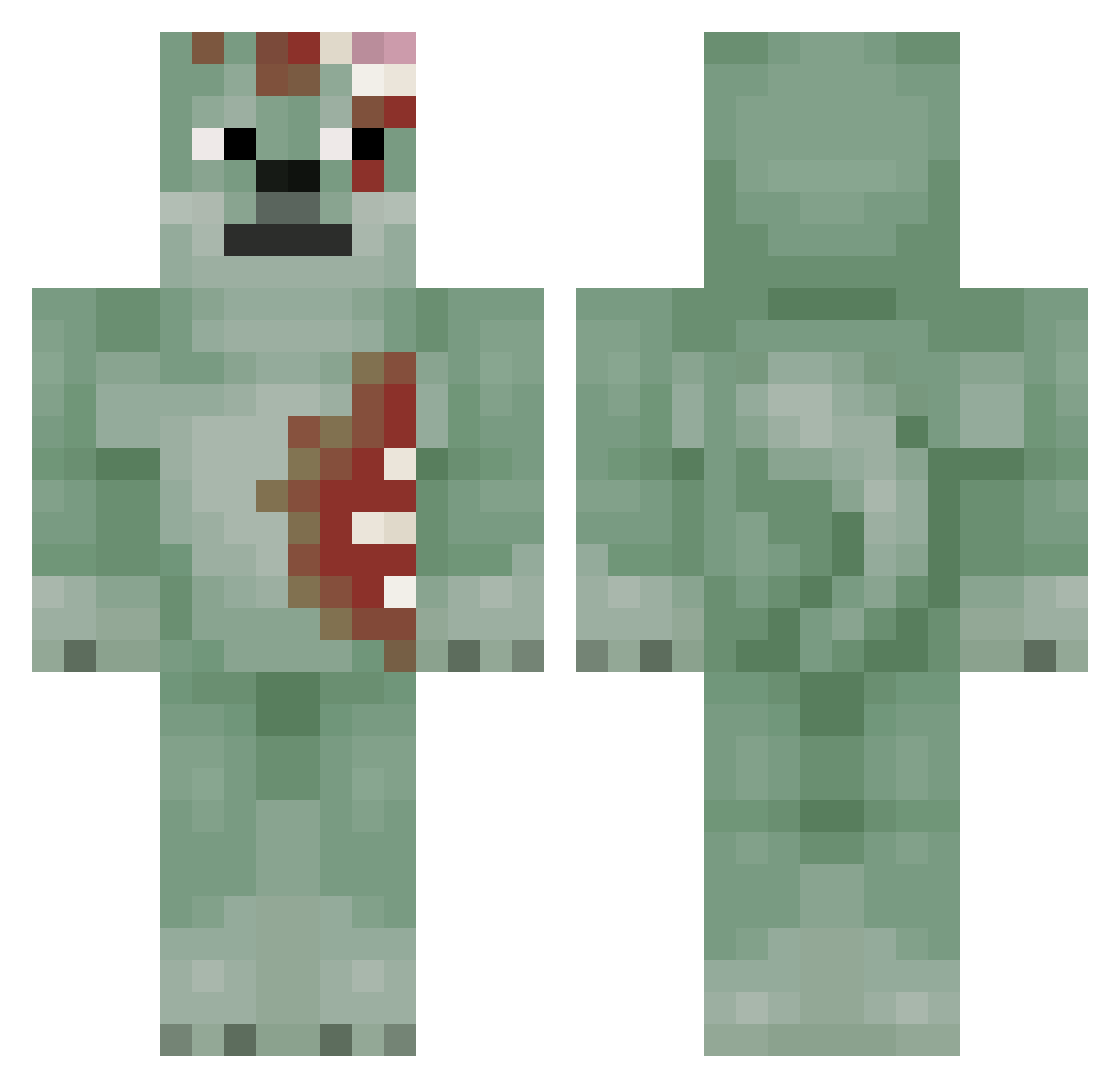 turbocharge Minecraft skin, front and back view