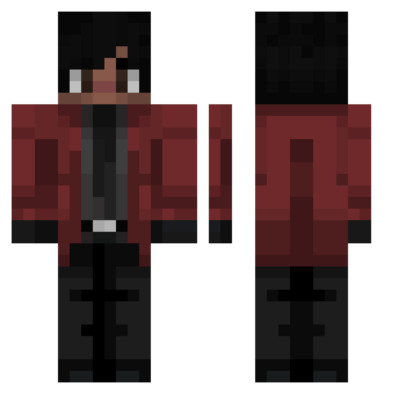 WillThey Minecraft skin, front and back view