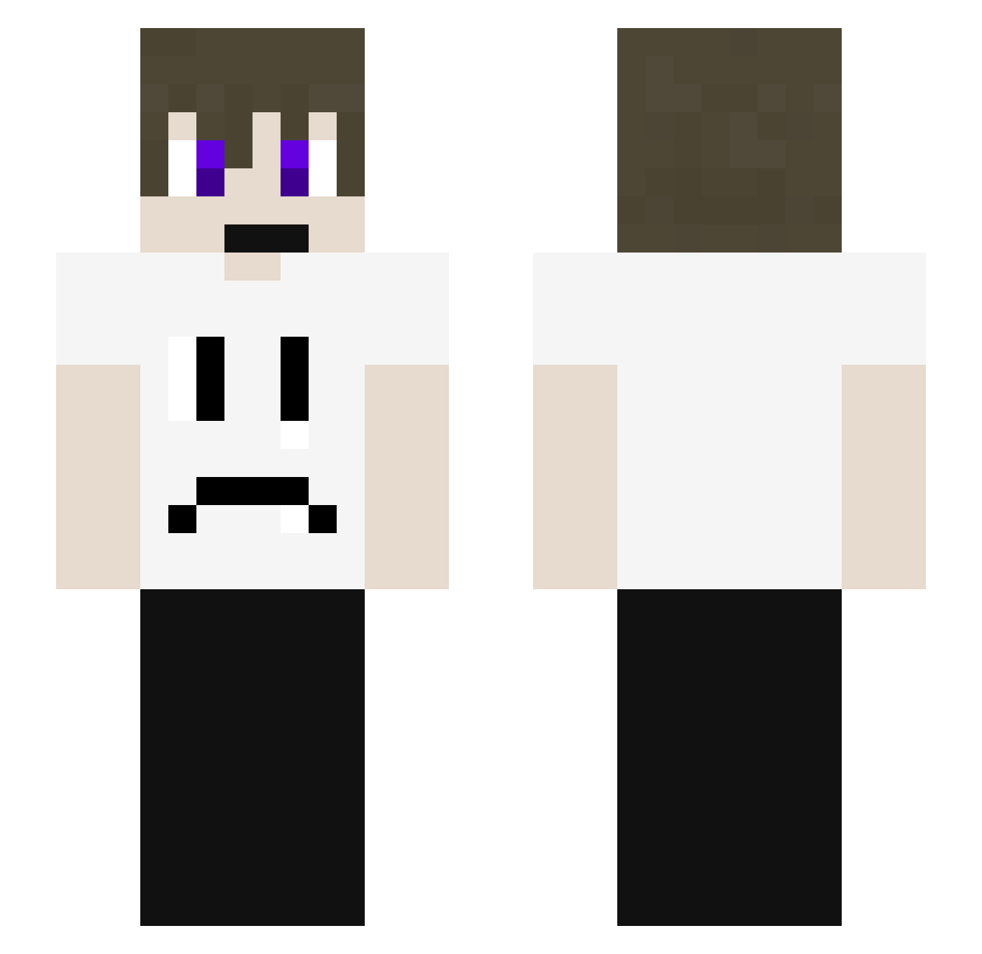 undiex Minecraft skin, front and back view