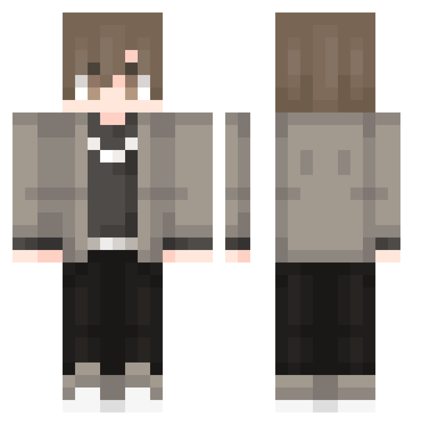 Tuoxie_ Minecraft skin, front and back view