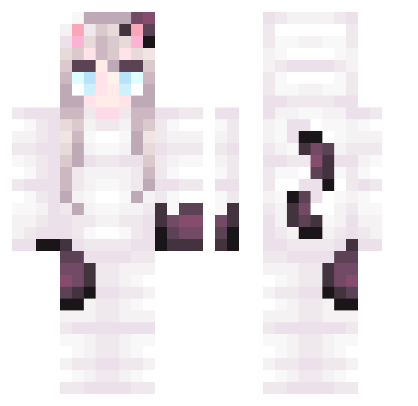 Yukiiu Minecraft skin, front and back view