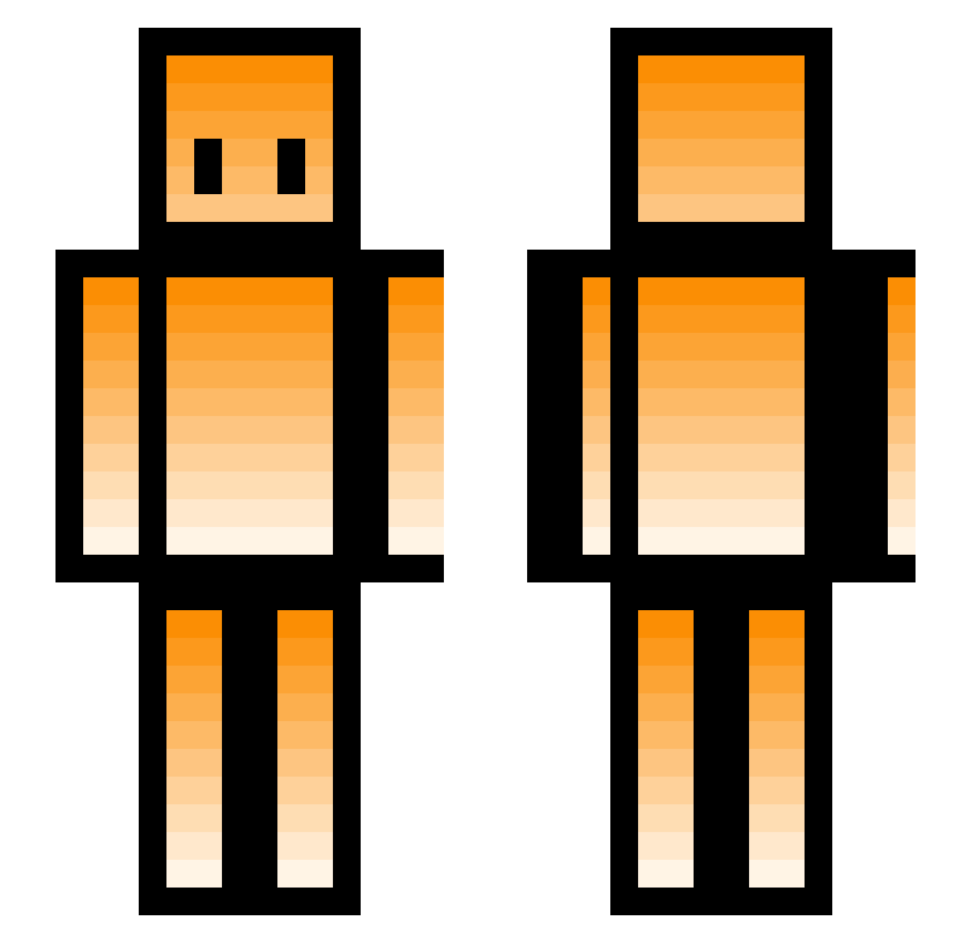 Smite69 Minecraft skin, front and back view