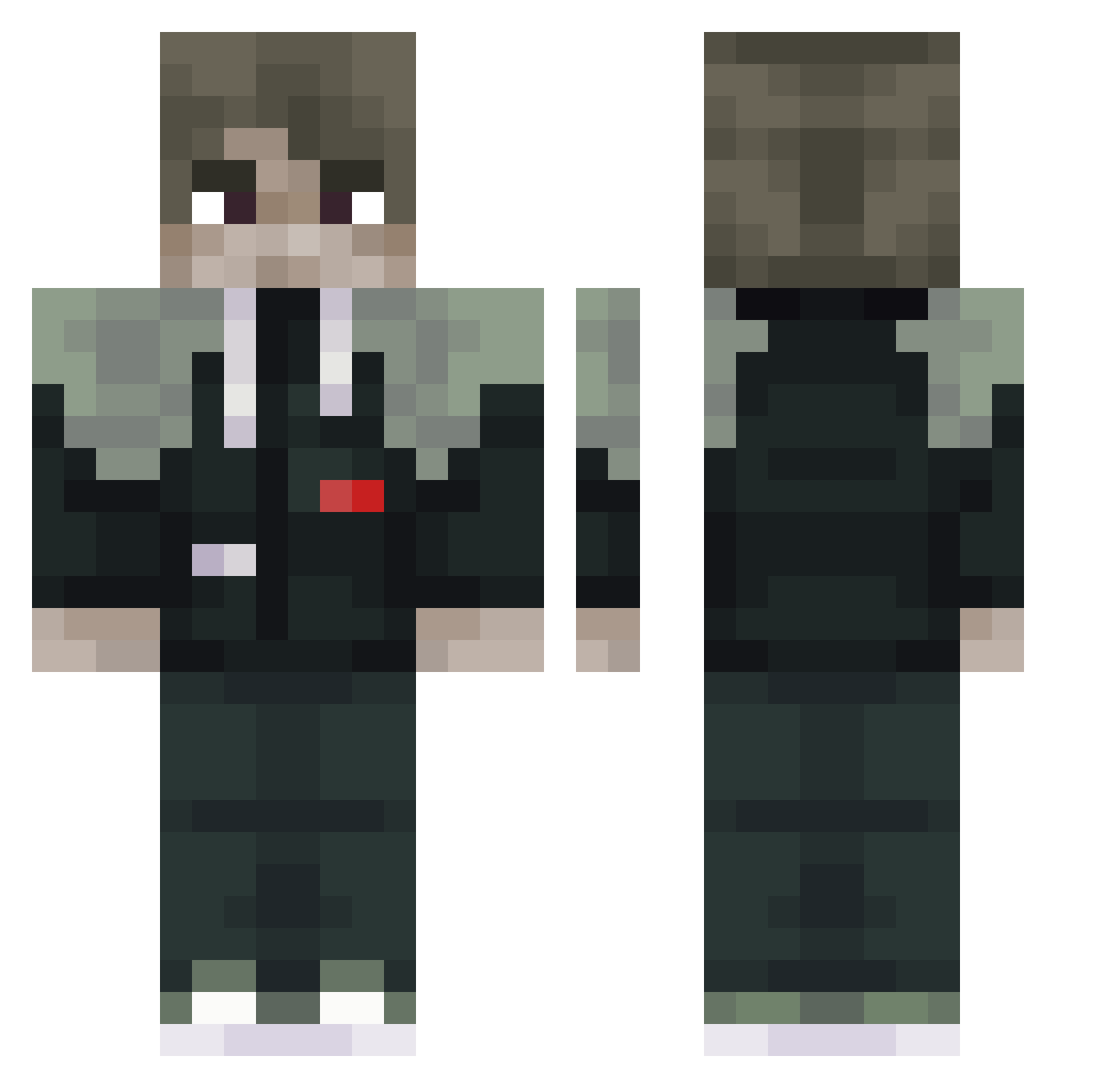 Tropweyk Minecraft skin, front and back view