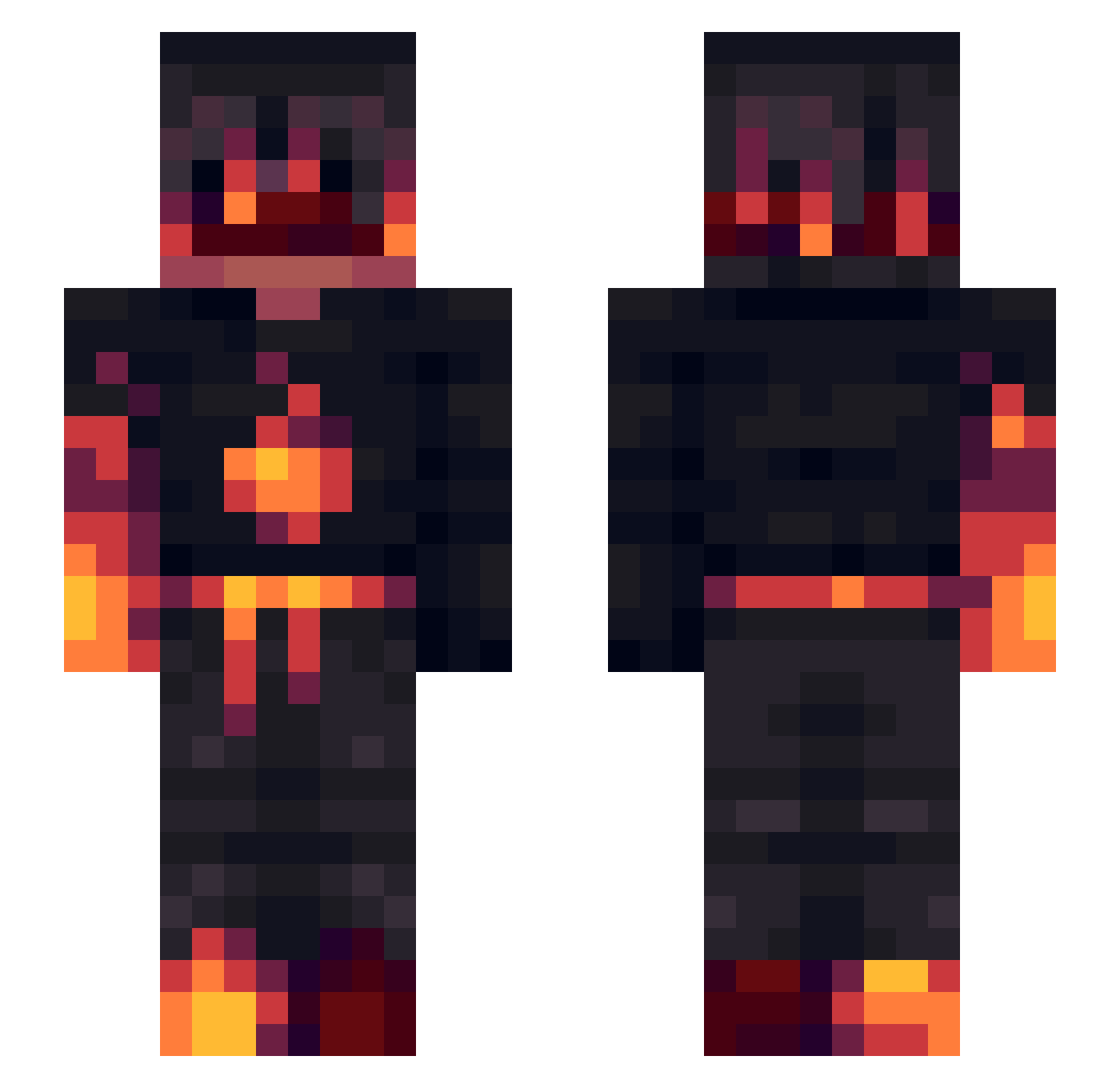 CuriousLatte Minecraft skin, front and back view