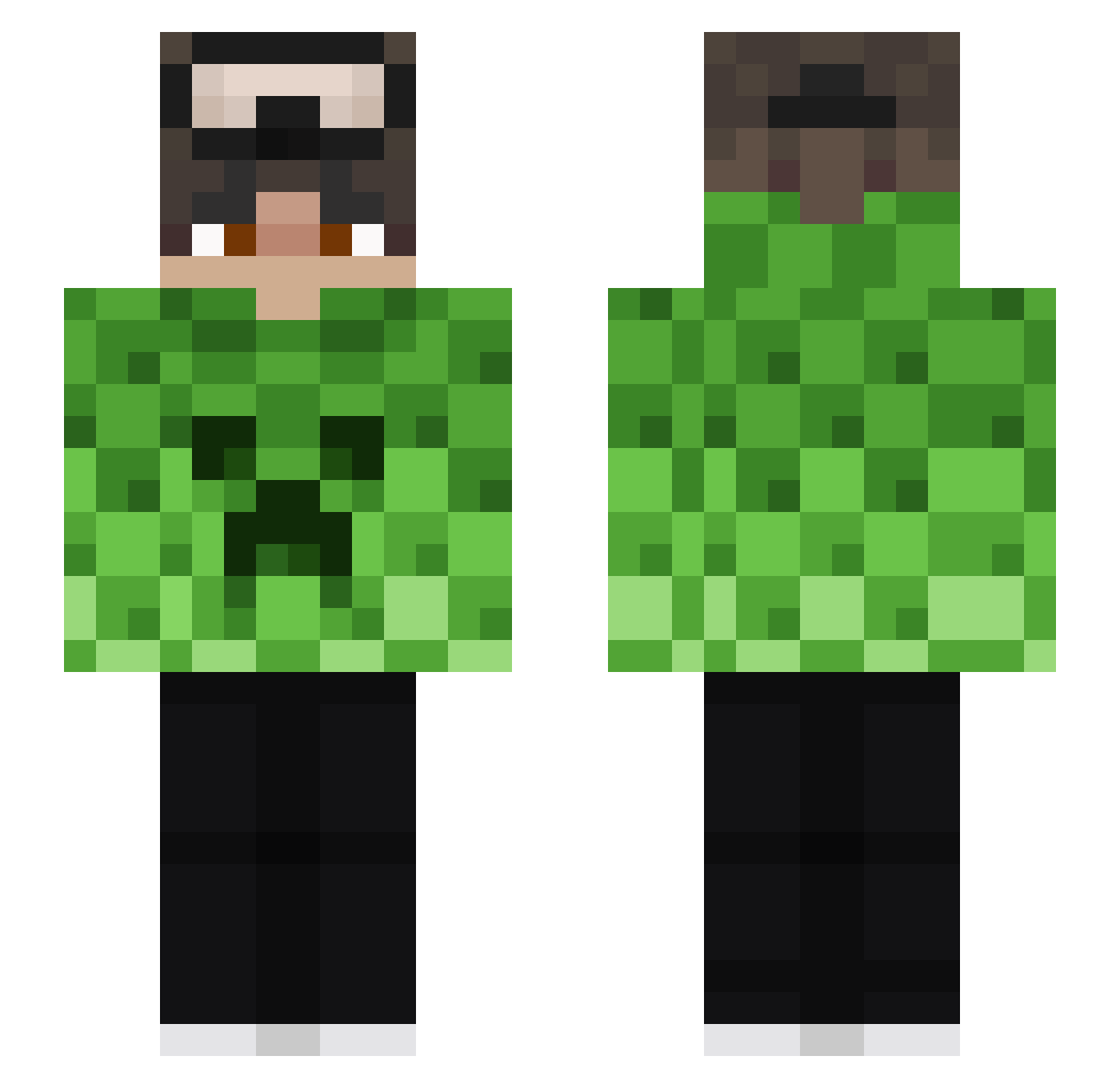 Dixgosp Minecraft skin, front and back view