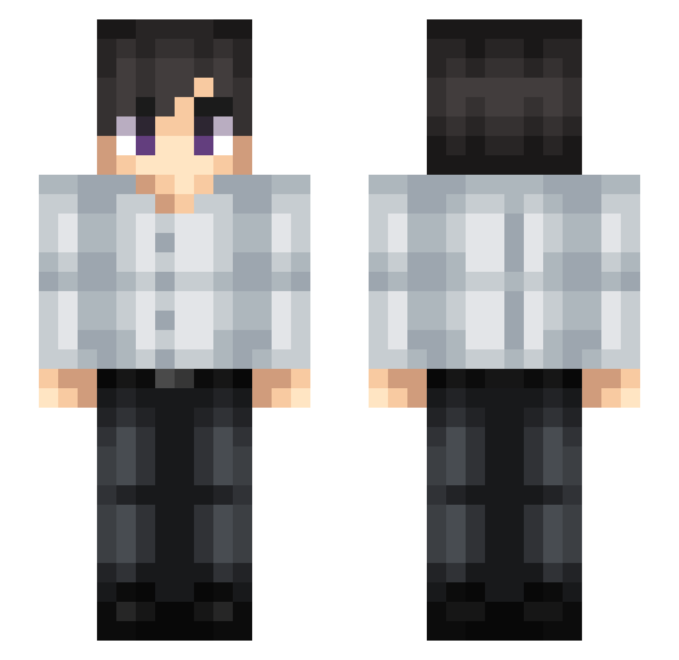 reulz Minecraft skin, front and back view