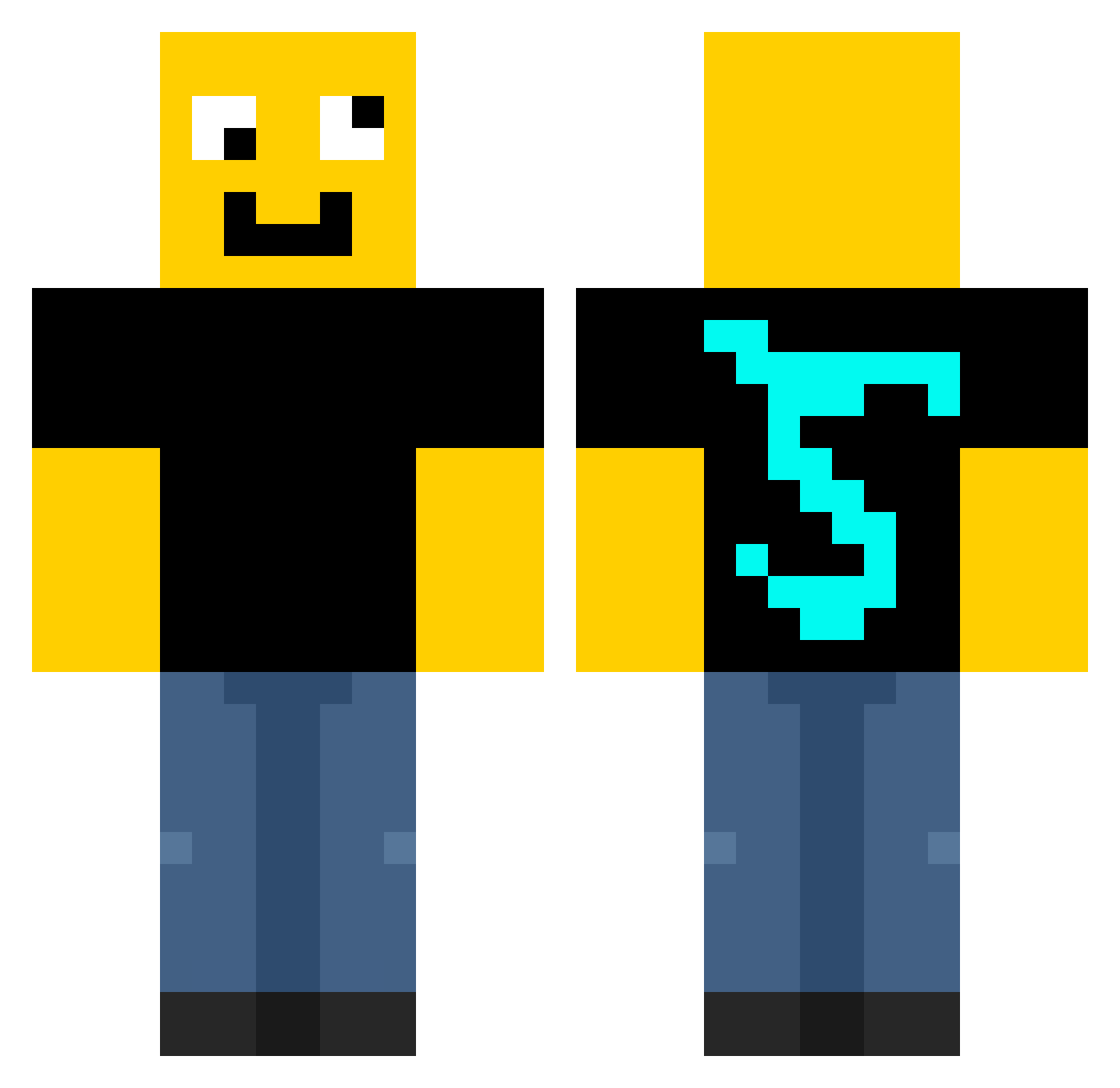 Tage934 Minecraft skin, front and back view
