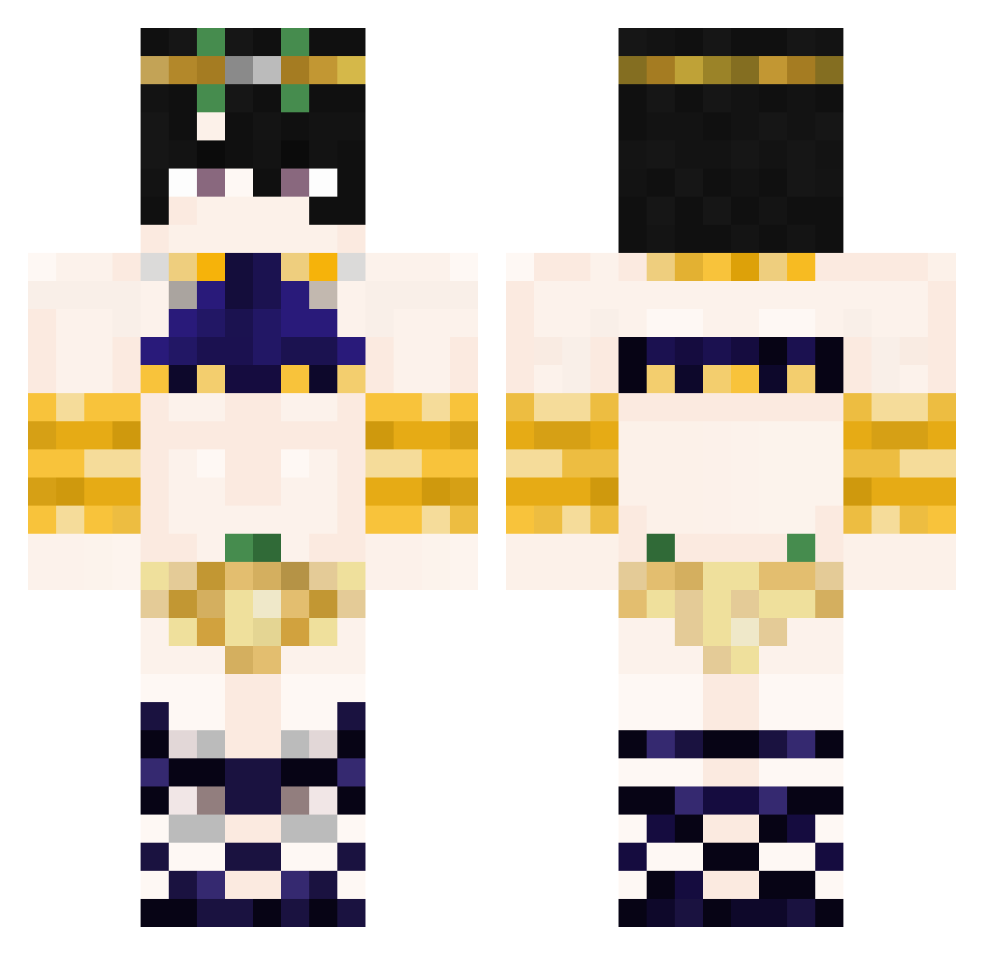 LinkerOwO Minecraft skin, front and back view