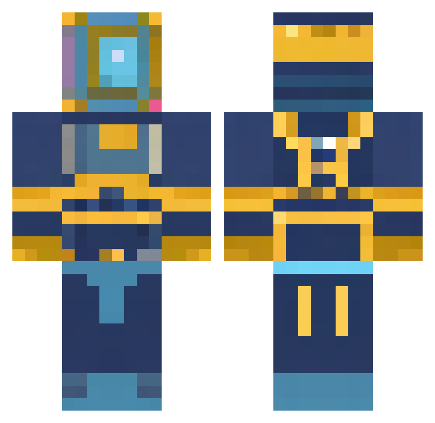 Tavonion Minecraft skin, front and back view