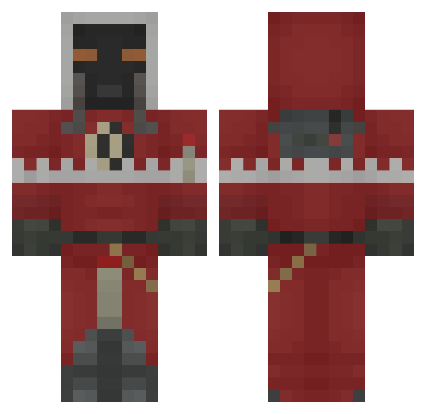 Wolfsbane97 Minecraft skin, front and back view