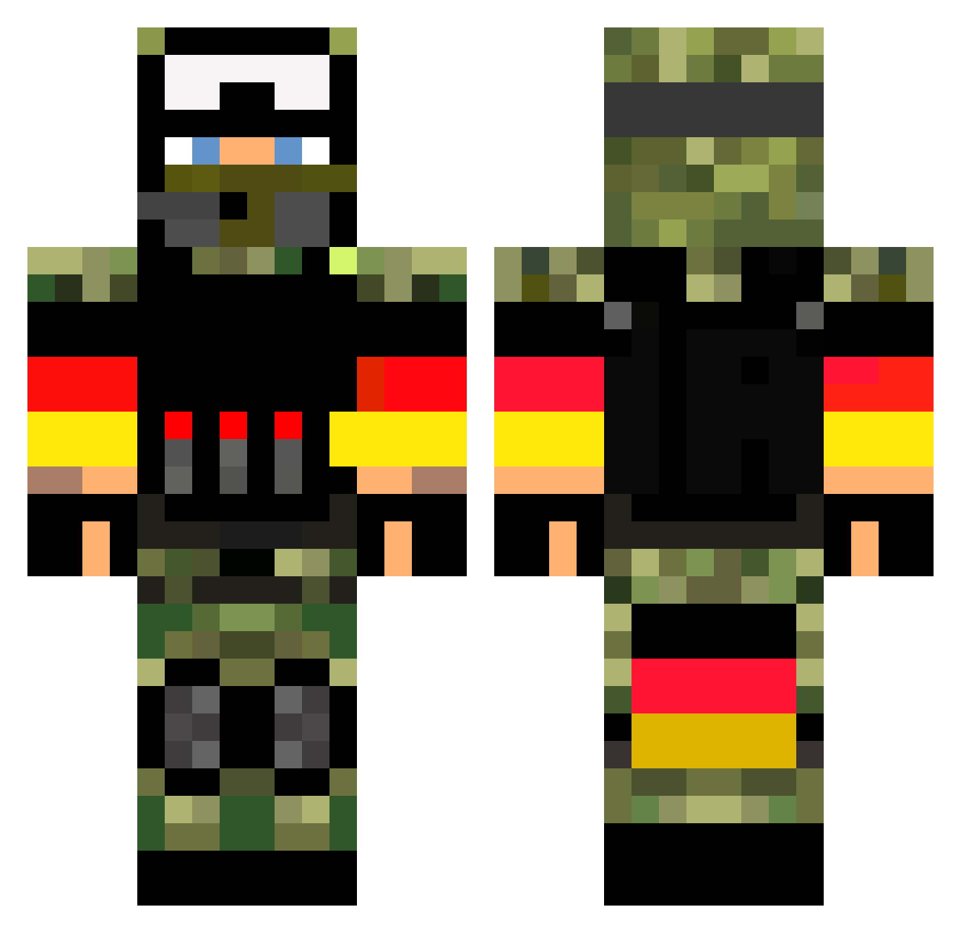 Wuschel110 Minecraft skin, front and back view