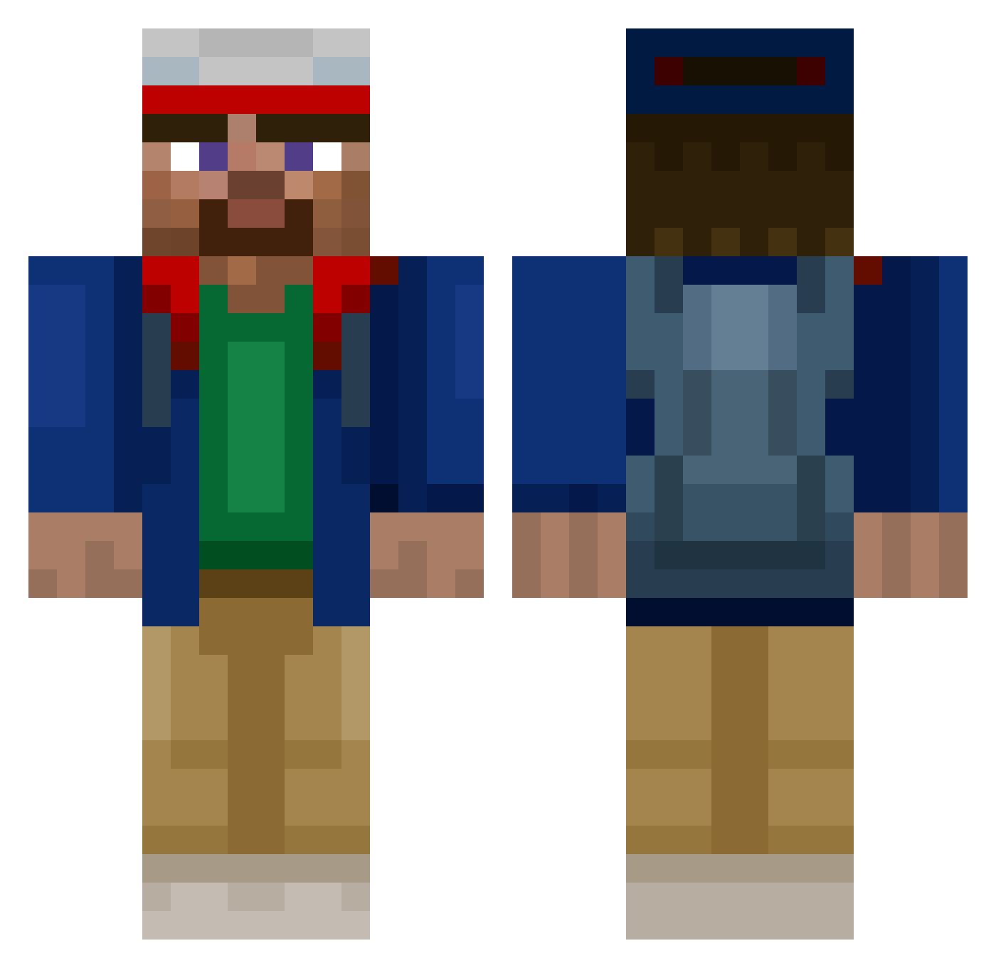 T9BERH Minecraft skin, front and back view