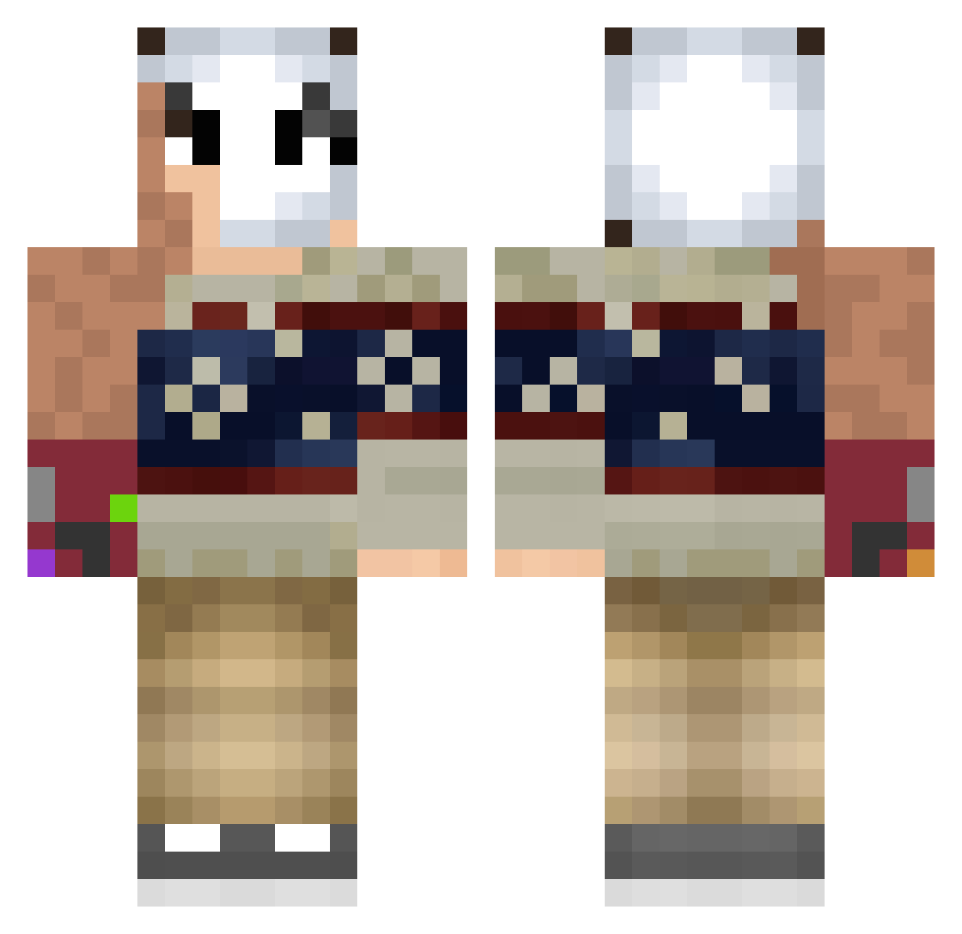 Daken97 Minecraft skin, front and back view