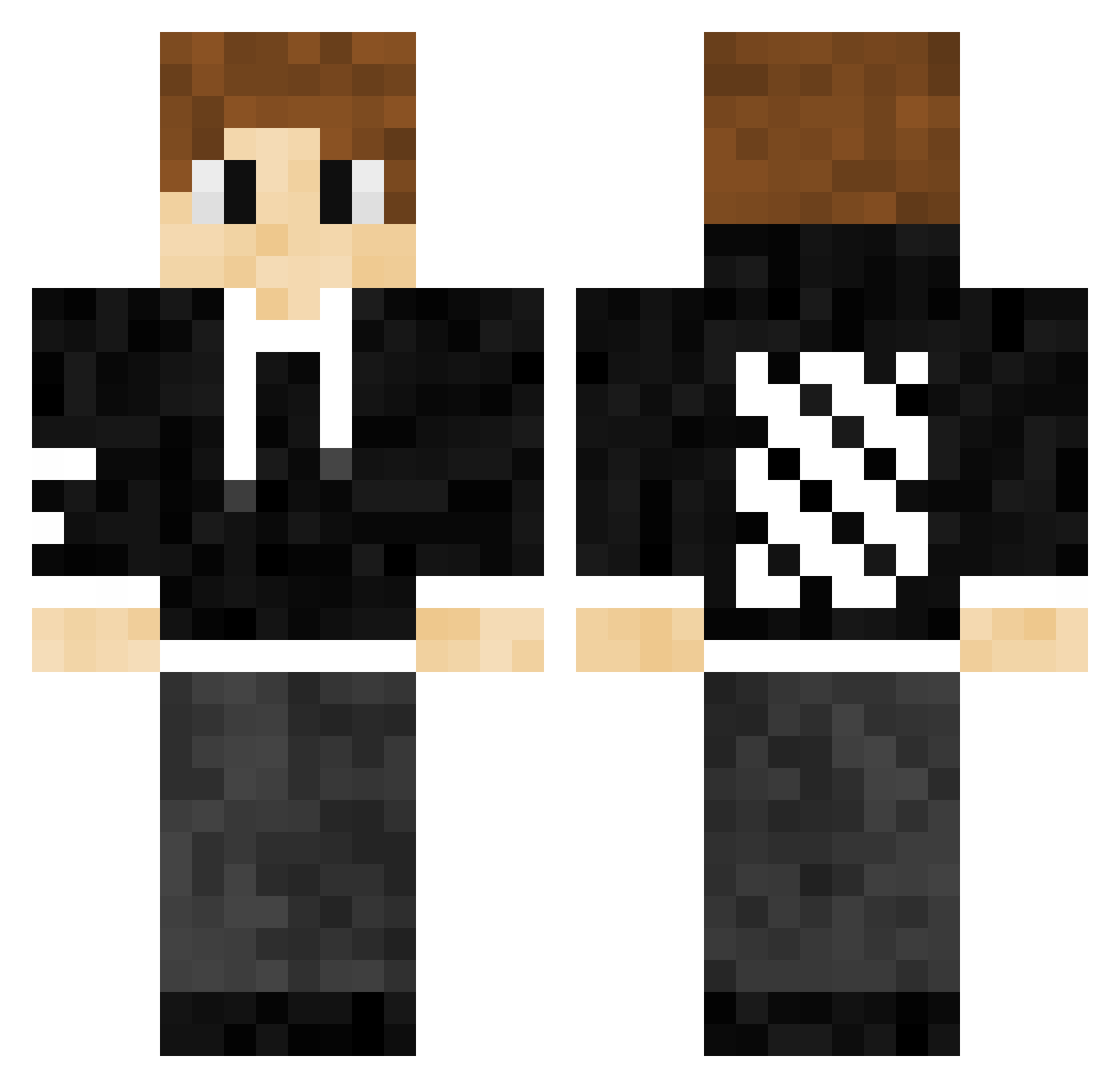 R3nzo4KT Minecraft skin, front and back view