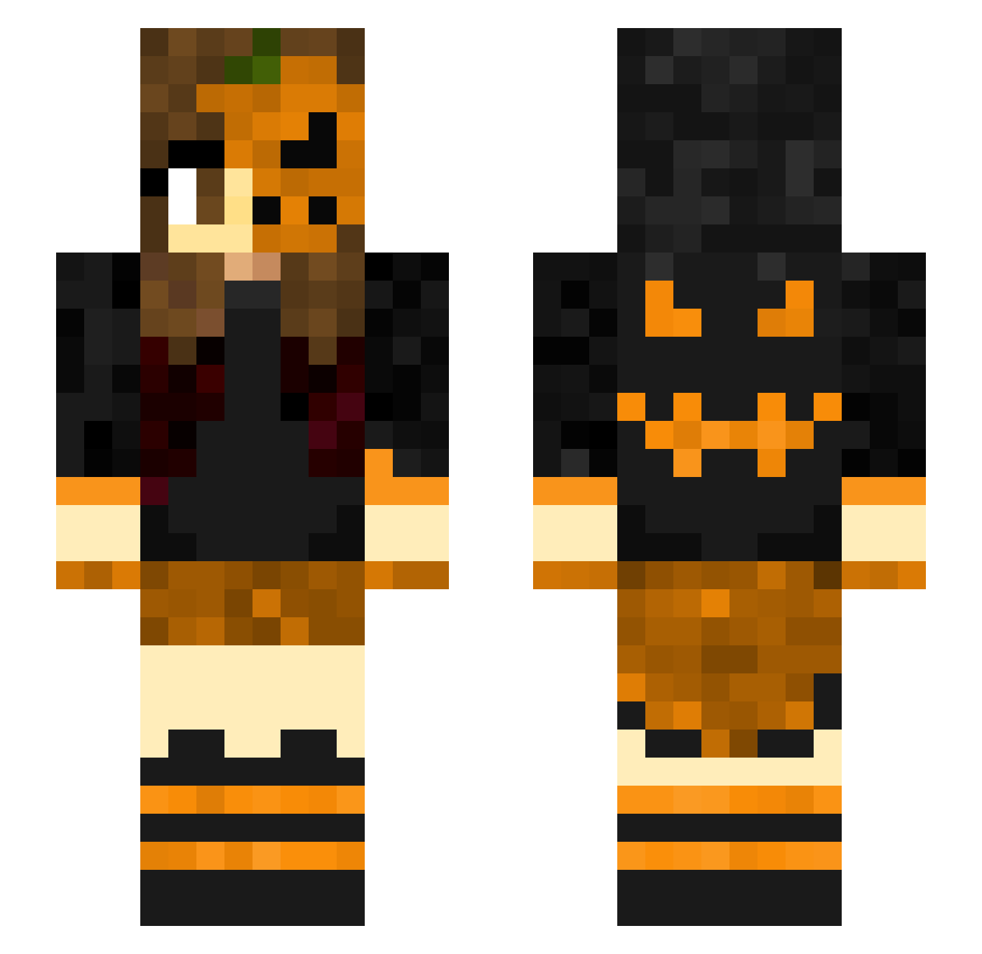 PipeFish Minecraft skin, front and back view