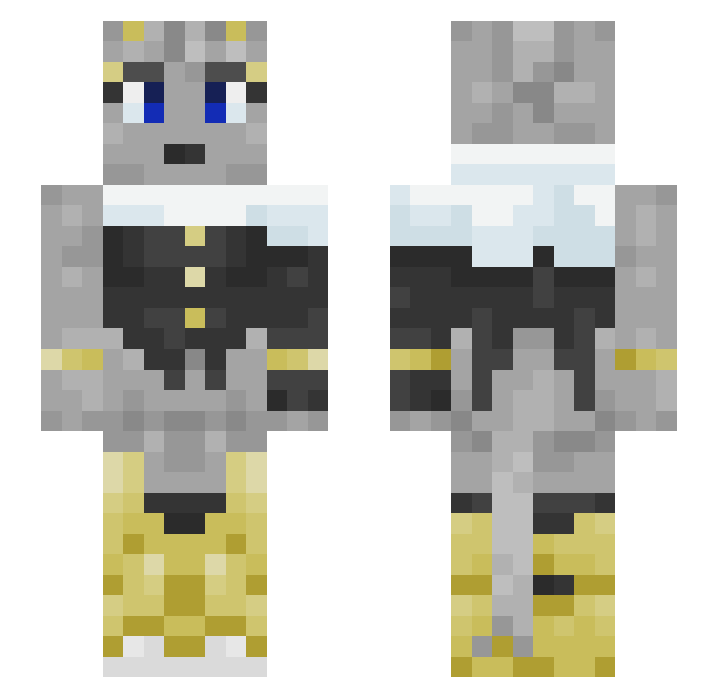 PowerOfThe69 Minecraft skin, front and back view