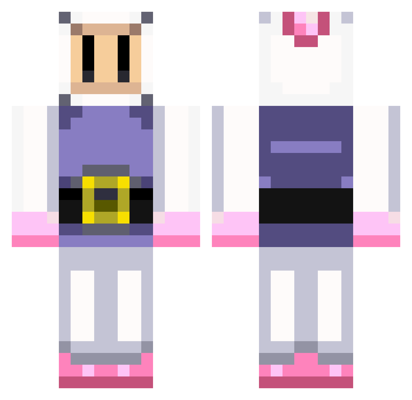 mofette Minecraft skin, front and back view