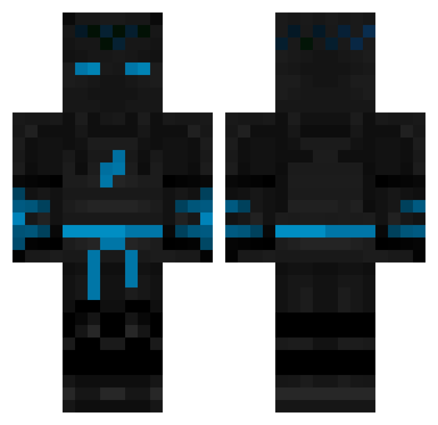 EICosmic Minecraft skin, front and back view