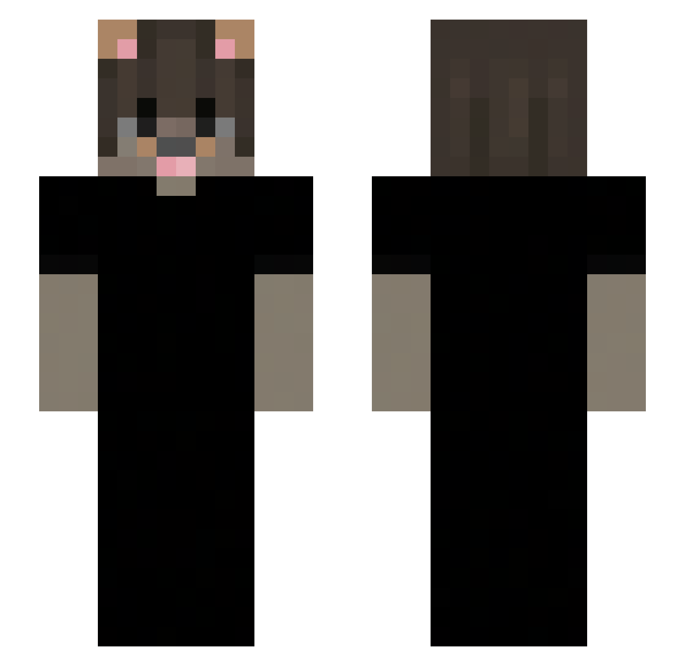 NaprutySzpadel Minecraft skin, front and back view