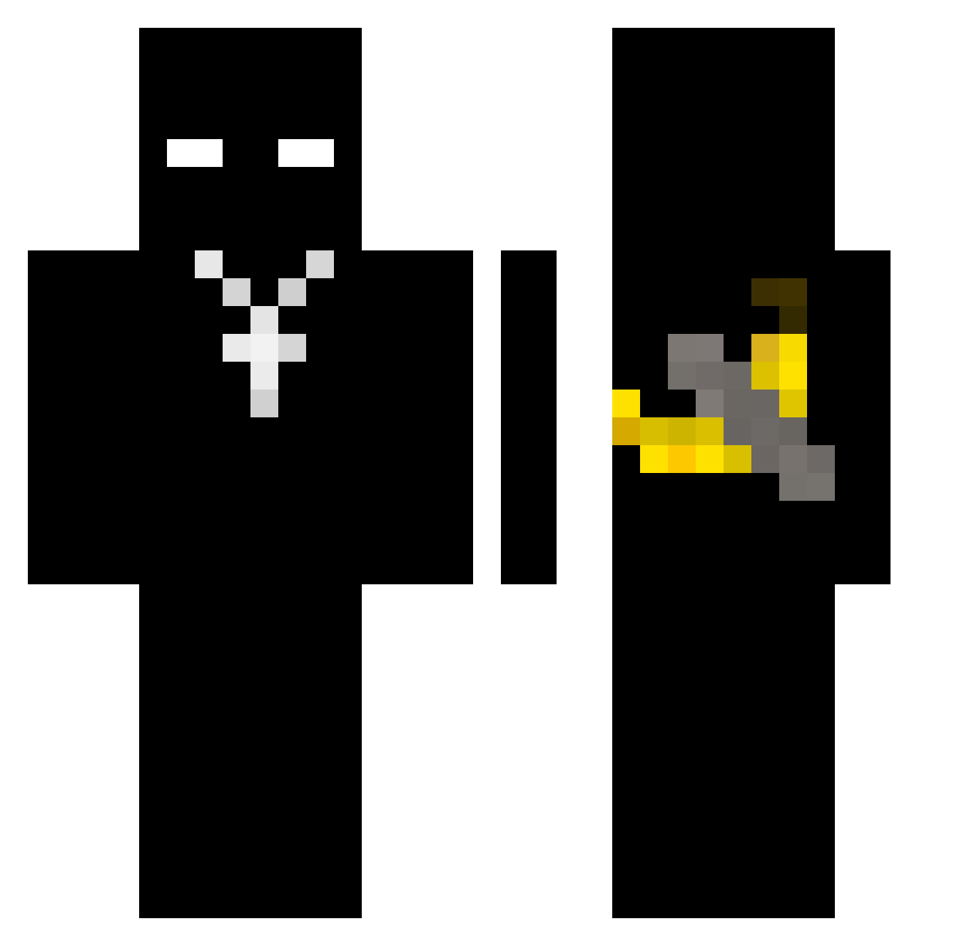 Nolaphx1 Minecraft skin, front and back view