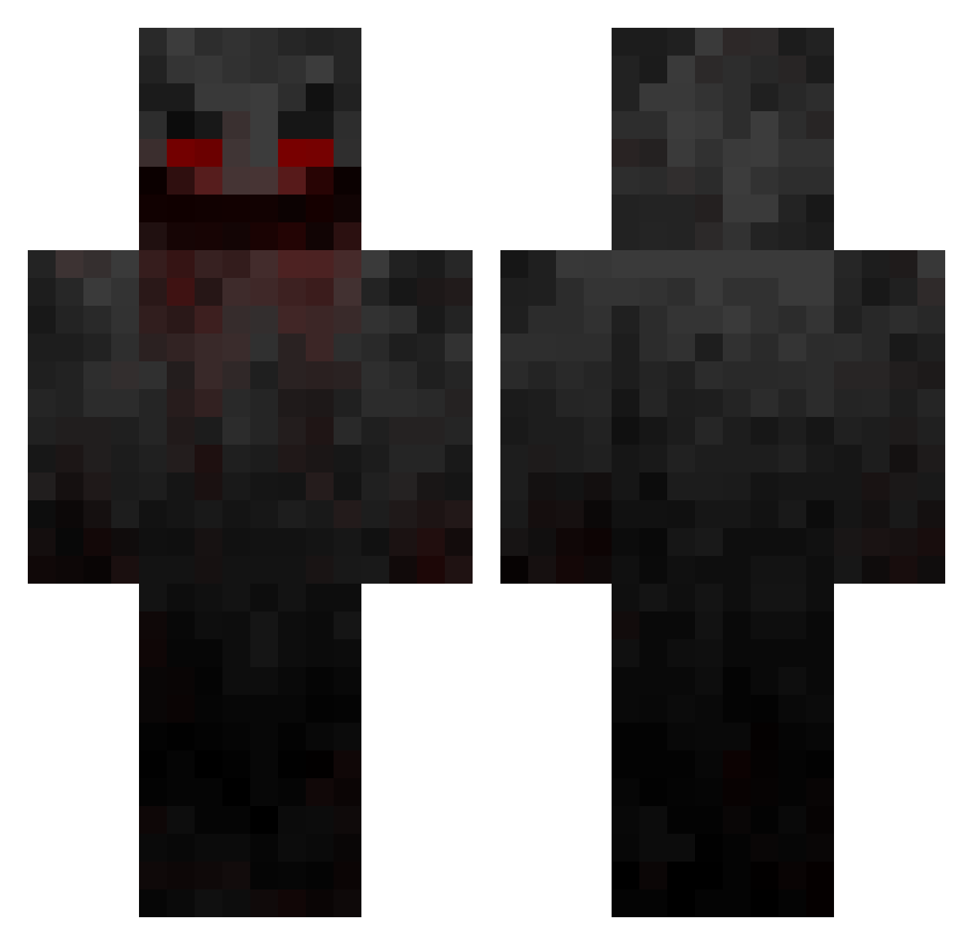 TestKiller Minecraft skin, front and back view