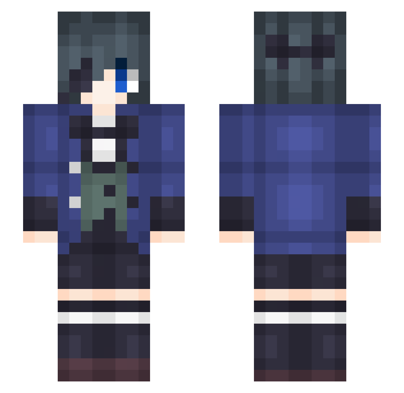 TacitusKun Minecraft skin, front and back view