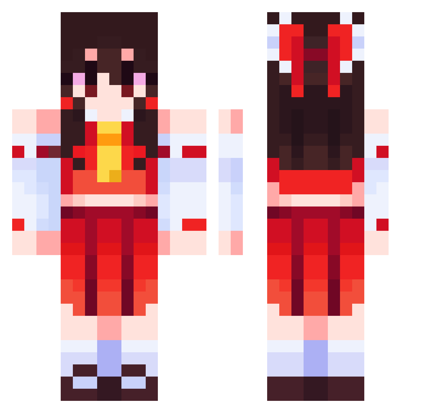 Nyang_1732 Minecraft skin, front and back view