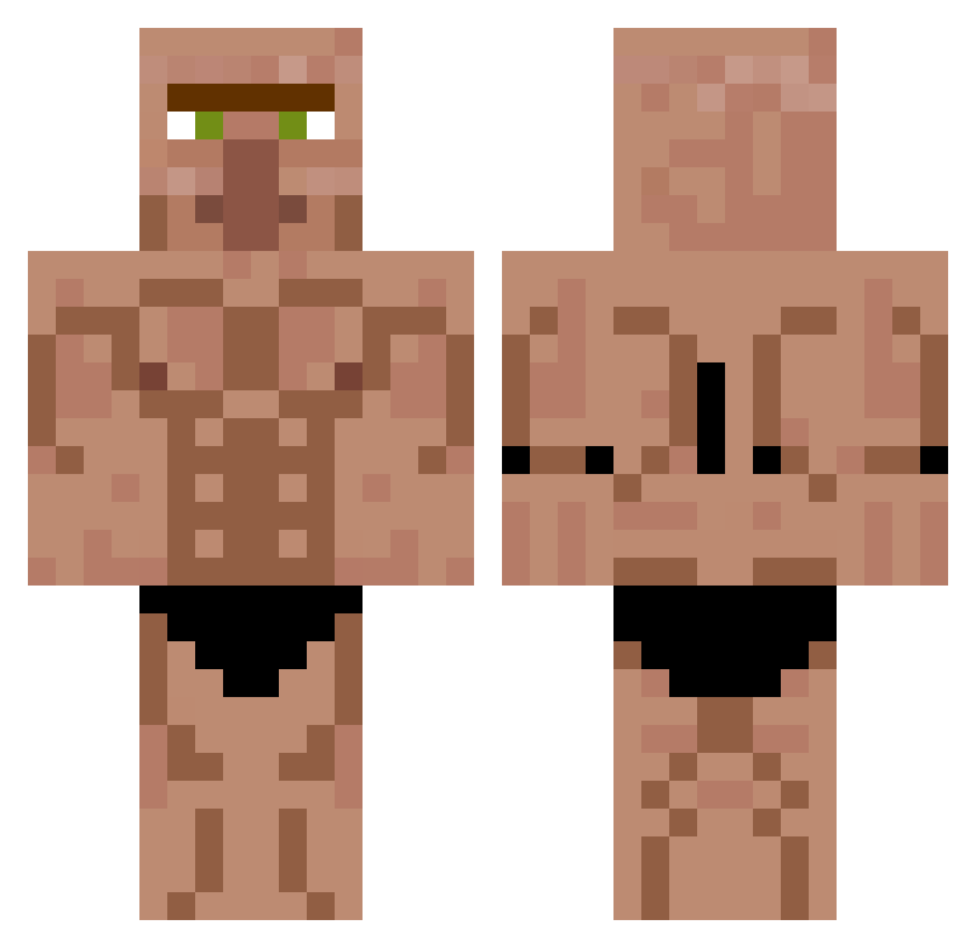 Slickastian Minecraft skin, front and back view