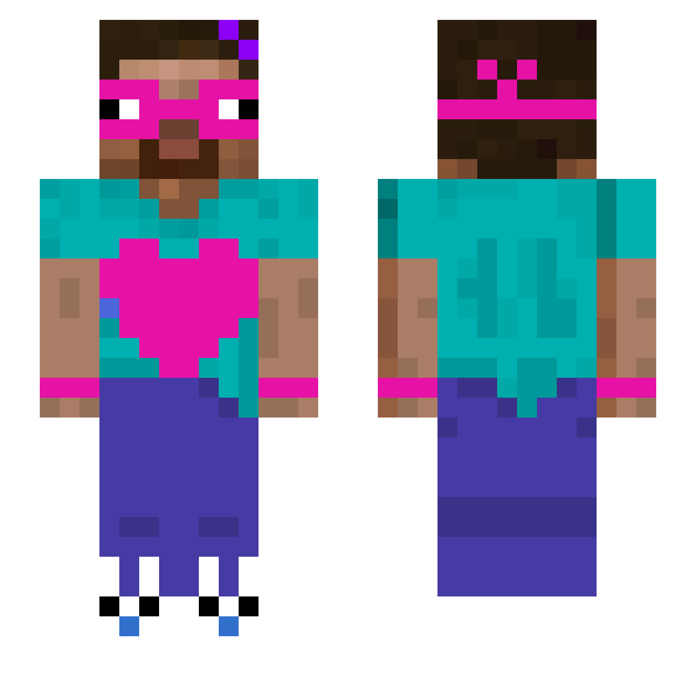 yesthankyou Minecraft skin, front and back view